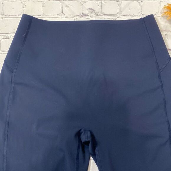 Spanx Seamless Slit Hem Ankle Leggings Navy Large - Picture 3 of 8